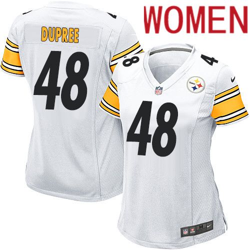Women Pittsburgh Steelers #48 Bud Dupree Nike White Game NFL Jersey
